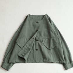 【受注製作】シンプルな薄手ジャケット.綿ブラウス.トップス.コットン 6枚目の画像