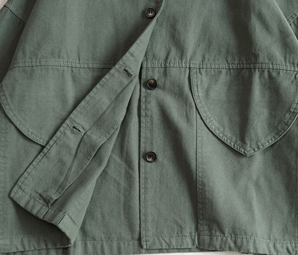 【受注製作】シンプルな薄手ジャケット.綿ブラウス.トップス.コットン 9枚目の画像
