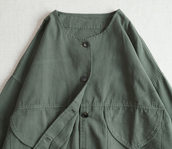 【受注製作】シンプルな薄手ジャケット.綿ブラウス.トップス.コットン 7枚目の画像