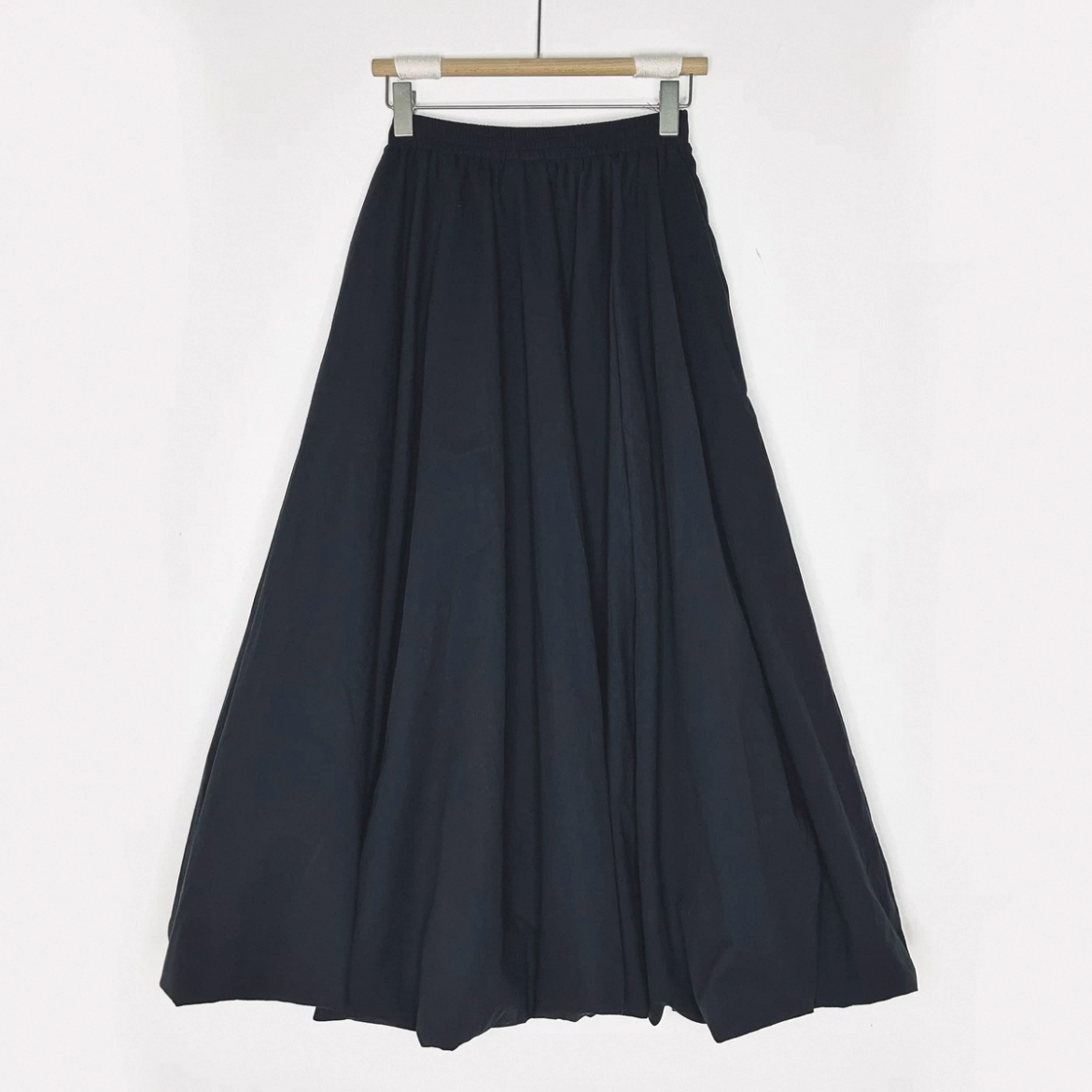 つぼみのスカート（ブラック）綿麻スカート大人カジュアルスカート ロングスカート レディーススカート 春夏秋