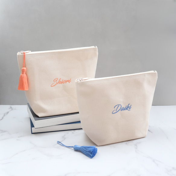 名入れ刺繍マチありポーチ｜おむつポーチ・トラベルポーチ｜選べる