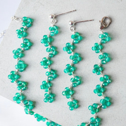 321 天然石×ライオンボタン ハンドメイド ピアス・イヤリング