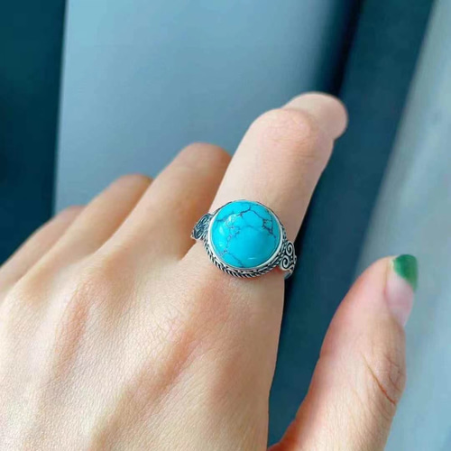 天然無処理 ターコイズ トルコ石 リング No398 指輪・リング 天然石屋 