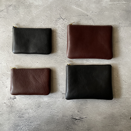 レザーポーチ Mサイズ ブラック NEBRASKA /ネブラスカ 本革 裏地付