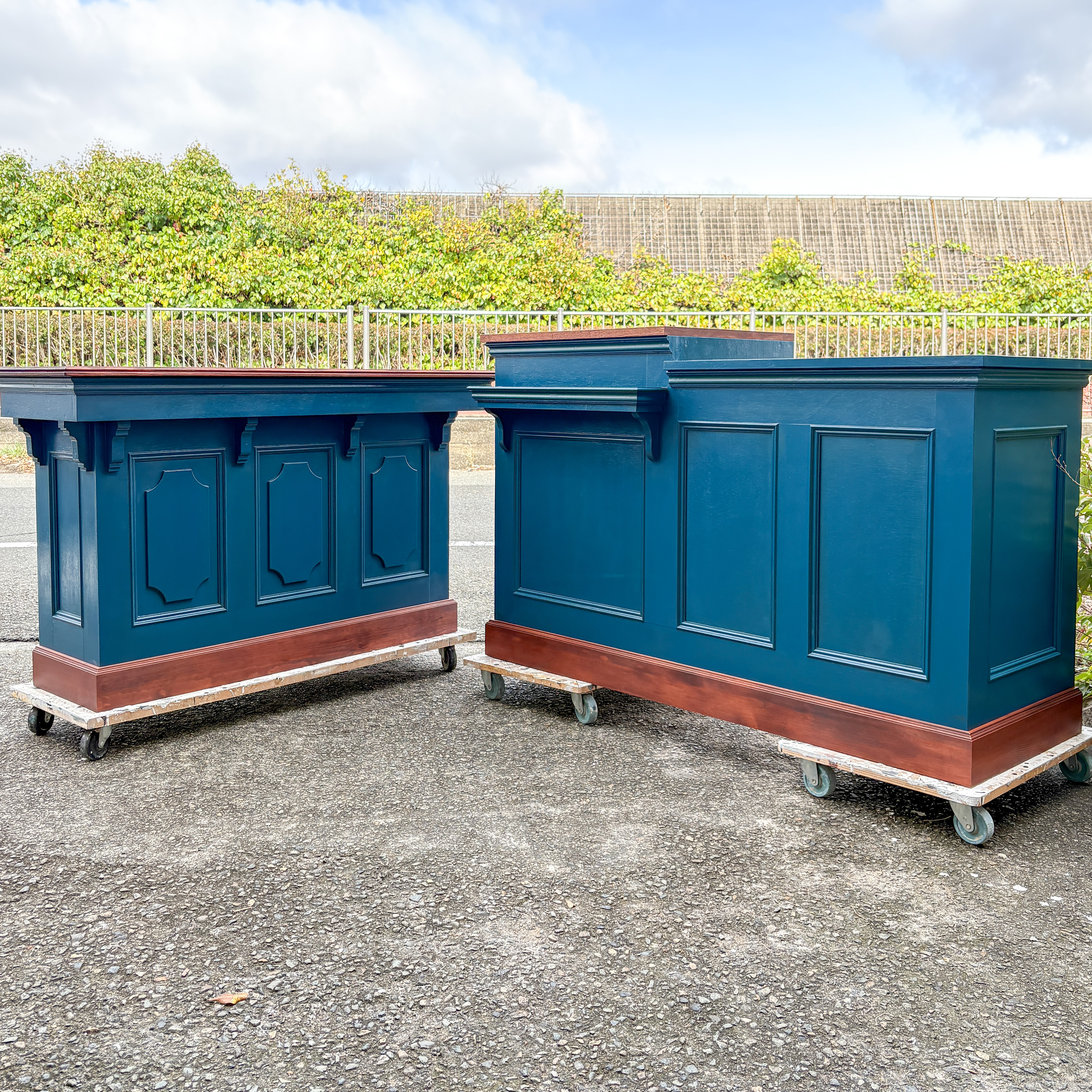 ケーキ屋さん向け冷蔵ショーケースカウンター 店舗什器 オーダーメイドレジカウンター アンティークカウンター 127,000円