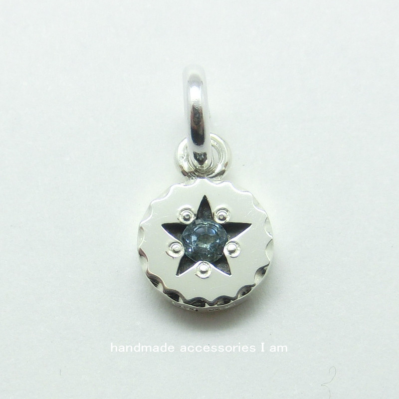 受注生産商品　アクアマリン　天使の石　スターペンダント　シルバー925　IP0431aq