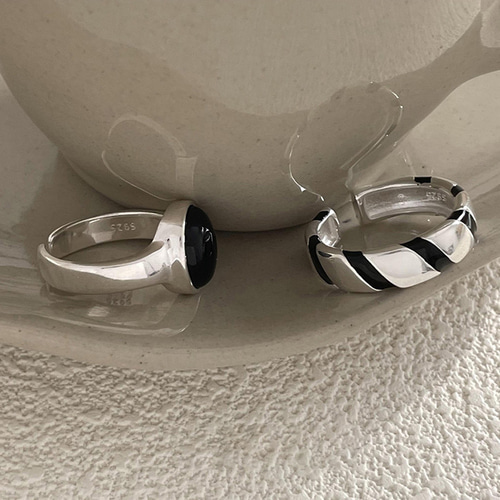 ブラックオニキス 925 スターリングシルバーリング 指輪・リング AhFei