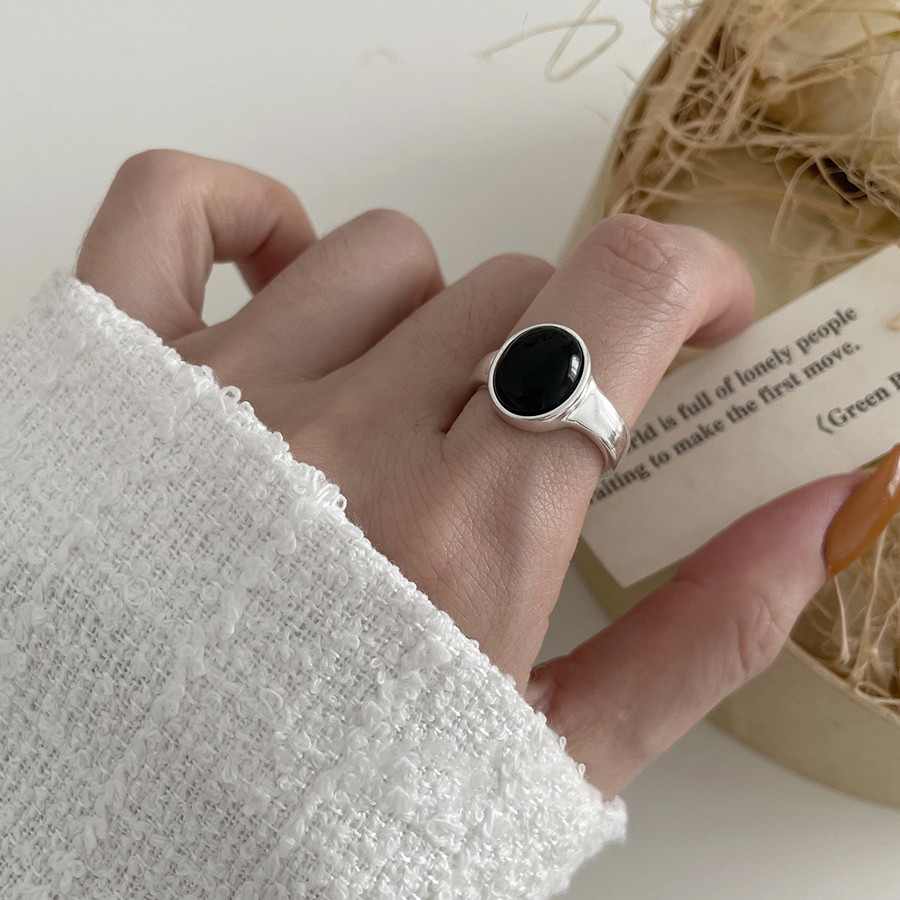 ブラックオニキス 925 スターリングシルバーリング