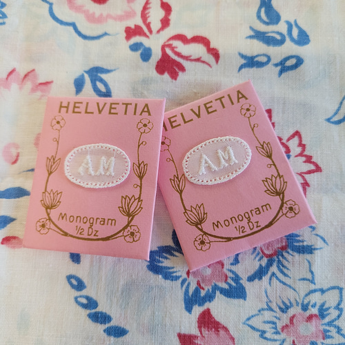 ヴィンテージメルスリー】ダブルイニシャルモチーフ6枚*AM/JC/SK/TN