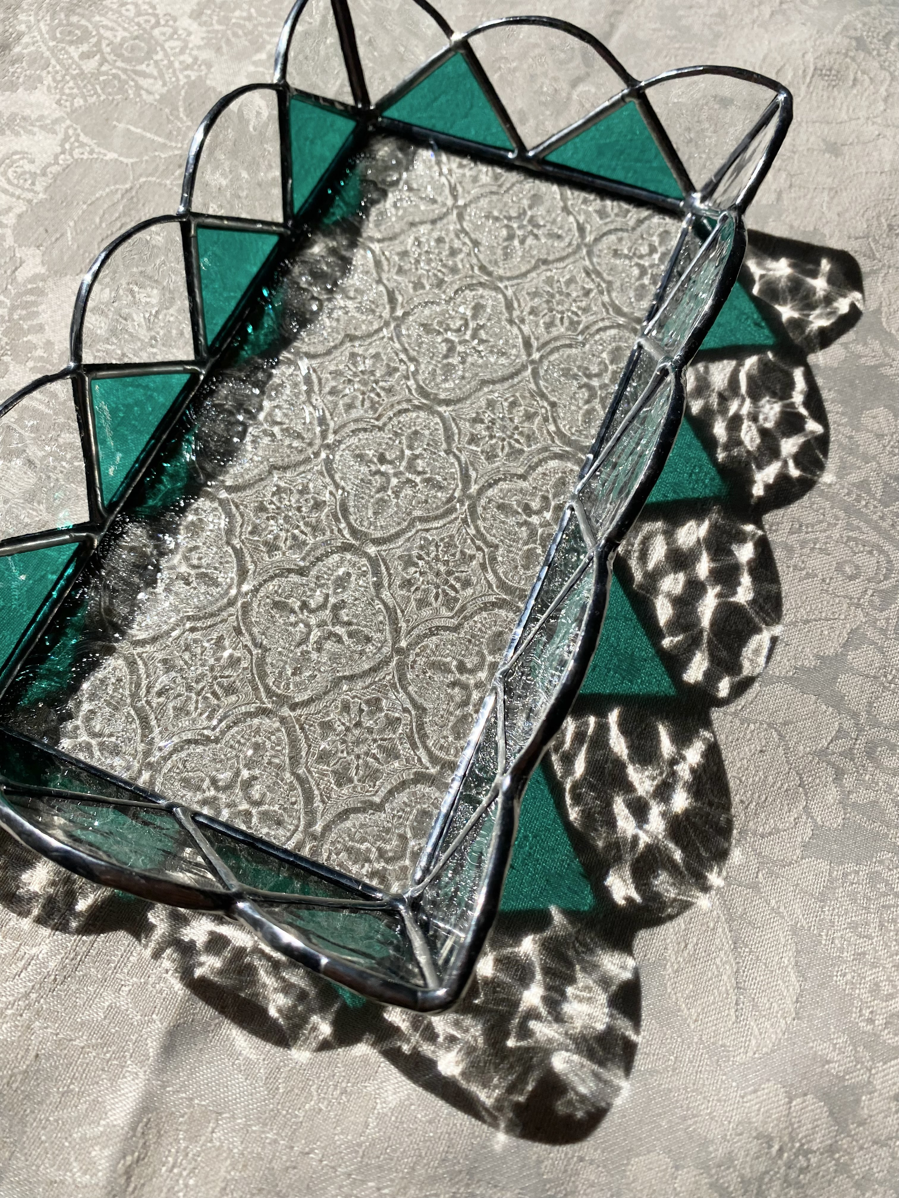 ステンドグラス♢パステルグリーン♢トレー♢小物入れ