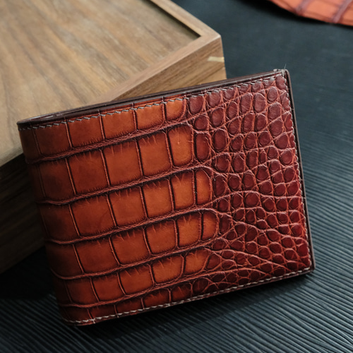 ワニ革使用2つ折り財布 手縫い商品 二つ折り財布 TOKYO BESPOKE