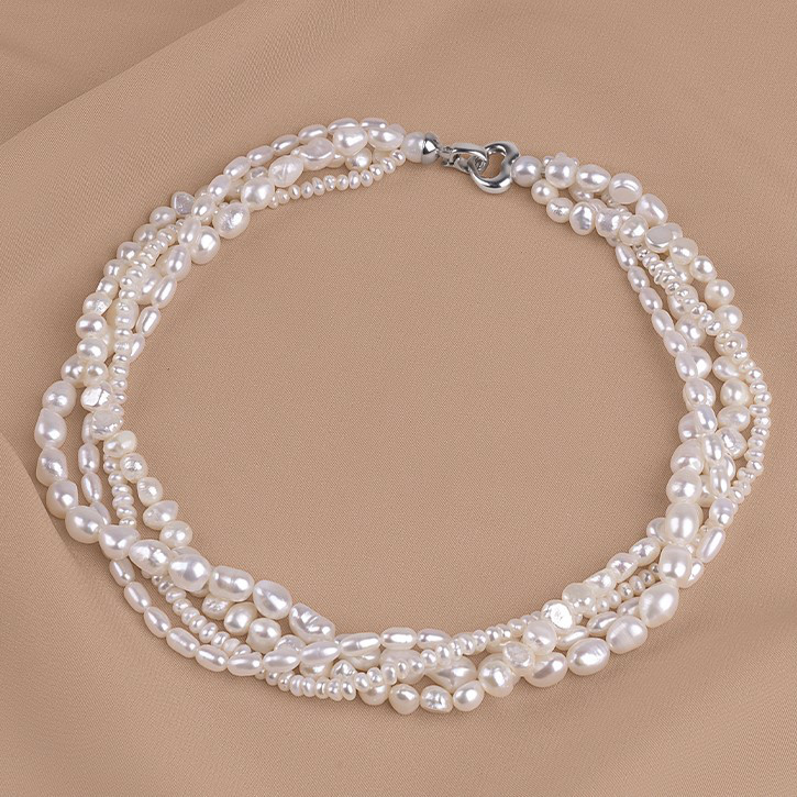 淡水バロックパールのネックレス　真珠　淡水真珠 淡水パール　パール  天然石 6月誕生石 夏の誕生石