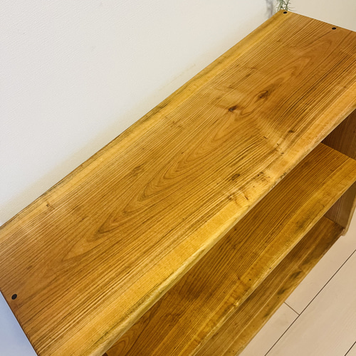 桜の木 無垢材家具 オープンラック ウッドチェスト 収納棚 棚