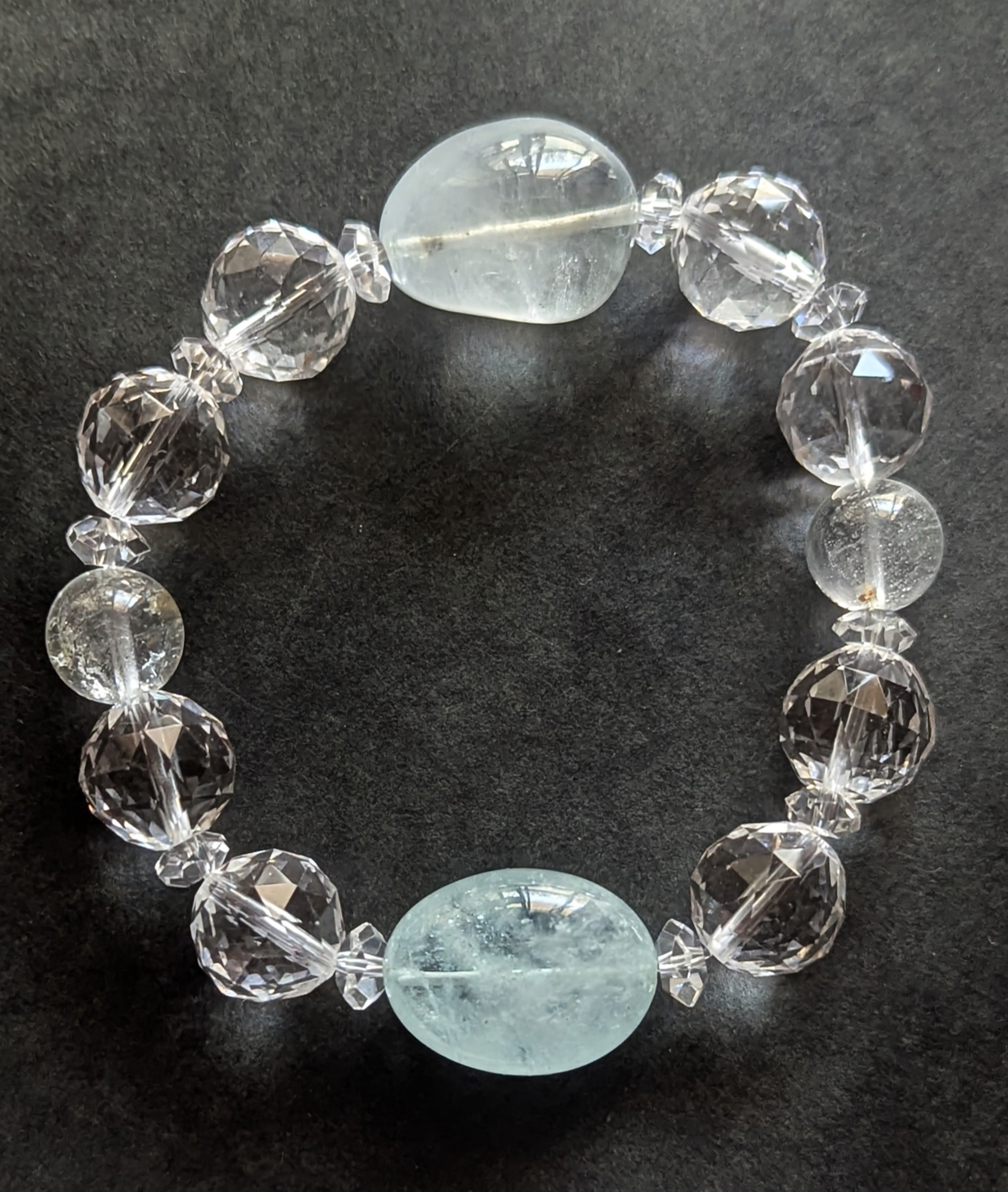 ✨非加熱アクアマリン&トパーズ&クリアクォーツのブレスレット✨確固たる信念を築くために✨ 20,250円