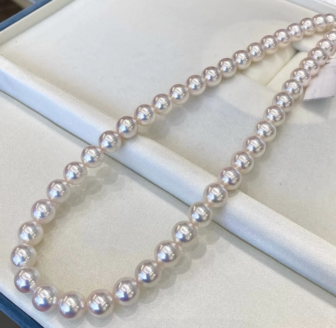 ✨ 8mm高級ホワイトシェルパールネックレスセット｜925シルバーパーツ使用｜ブレスレット＋ピアス＋ギフトボックス付き