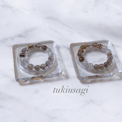 スモーキールチルクォーツのデザブレ ブレスレット Lililas 月うさぎ