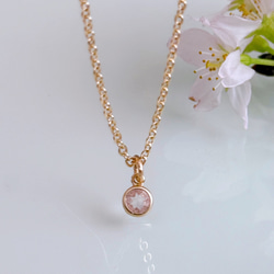 《4月誕生石》桜色 モルガナイト ネックレス ピアス イヤリング セット 金属アレルギー 誕生日 クリスマス 母の日 4枚目の画像