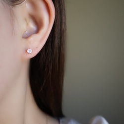 《4月誕生石》桜色 モルガナイト ネックレス ピアス イヤリング セット 金属アレルギー 誕生日 クリスマス 母の日 7枚目の画像