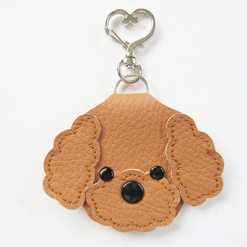 トイプードル ハート キーホルダー（シルバー）※カラー選択出来