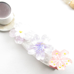 花見頃の季節だけれど、クォーツに酔いしれて朝を迎える♪<創作ヘアクリップ>HC093 2枚目の画像