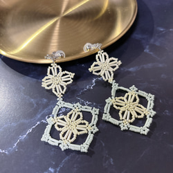 ビーズレーシングのイヤリング 1枚目の画像