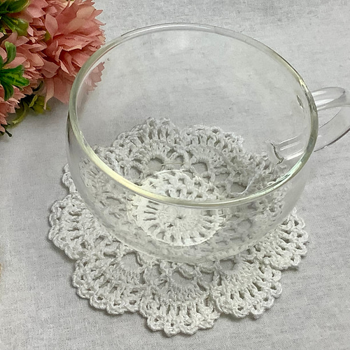 大人可愛い♡レースのドイリー❤︎（コースターにも） ⚫︎レース編み