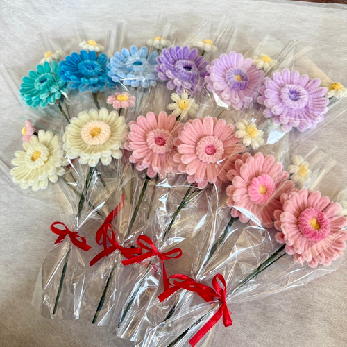 12種類 パステルカラー ガーベラ 一輪 モールフラワー 韓国 アート