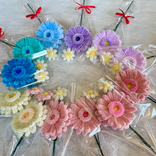 12種類 パステルカラー ガーベラ 一輪 モールフラワー 韓国 アート