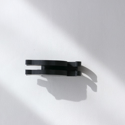 メモスタンド　カードスタンド　毛繕いする猫シルエット　マットコールグレー 4枚目の画像