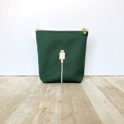 充電器！ポーチ【グリーン】 2枚目の画像