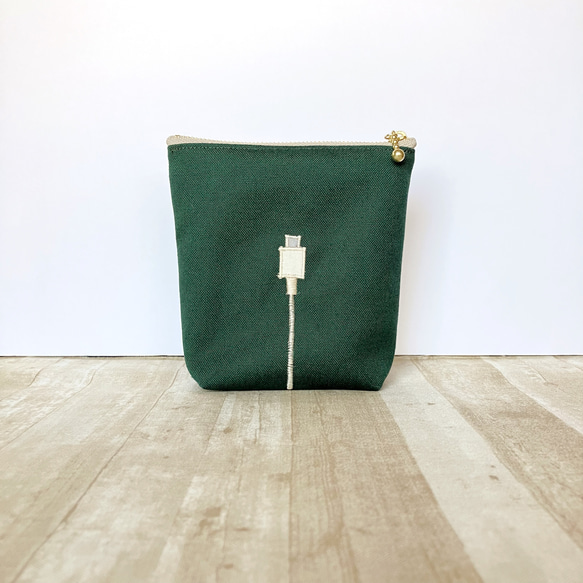 充電器！ポーチ【グリーン】 2枚目の画像