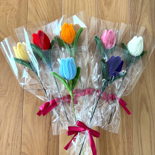 7色 チューリップ 1本 一輪 モールフラワー 韓国 アートフラワー mou