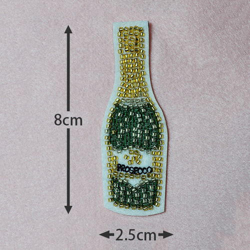 ヴィンテージ 刺繍 ワッペン 1970 1980 アメリカ ネバダ州 リノ B ガラスビーズ刺繍ワッペン】シャンパン ワイン シール付き 野島刺繍