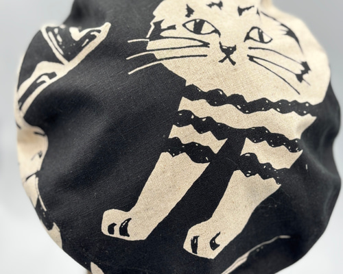 猫デザイン ベレー帽 ネイビー N+Ecology(ネコロジー) 【NE-0022061 猫刺繍キャップ Ⅱ