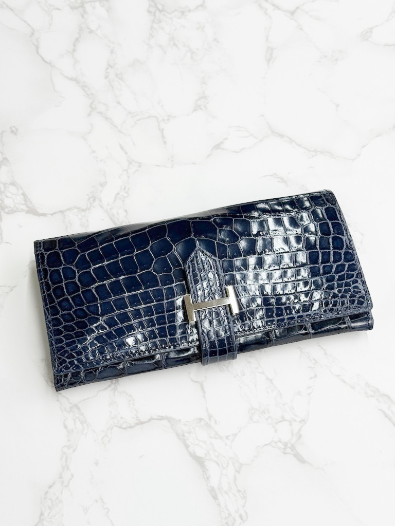 日本製　厳選　ベビークロコダイル　センター１匹取り　無双仕立て　上質　ロングウォレット　長財布　エキゾチックレザー