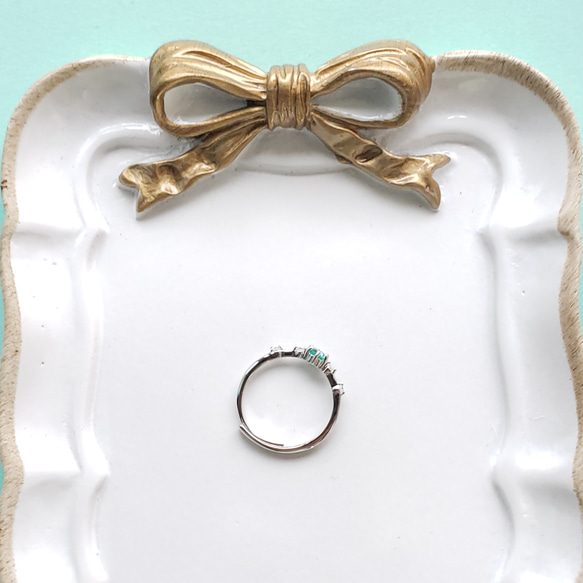 奇跡の輝き☆彡　パライバトルマリン 人工宝石  ライト　ソリティア アンティークリング　S925　フリーサイズ 7枚目の画像