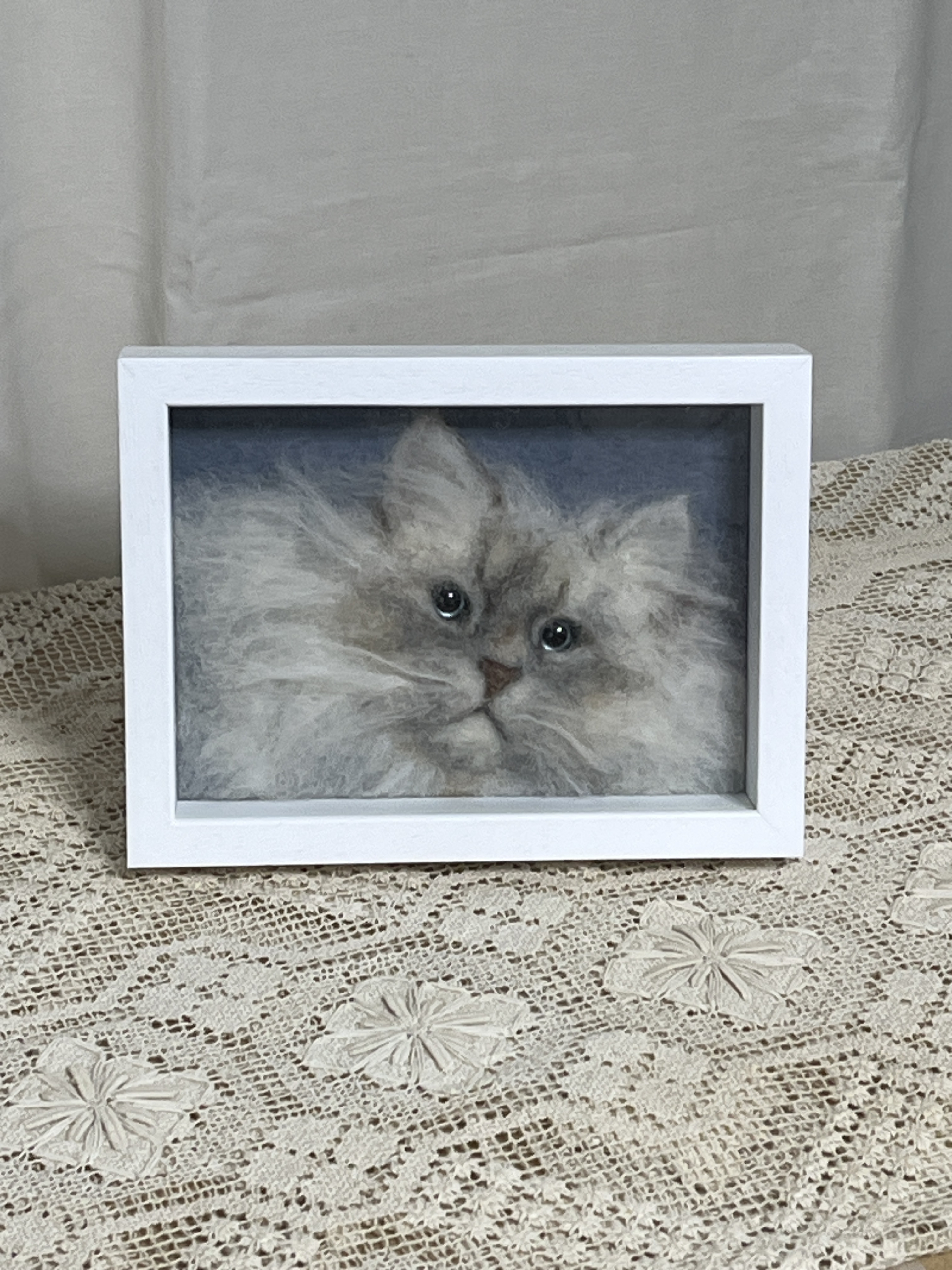 羊毛フェルト猫のポートレート