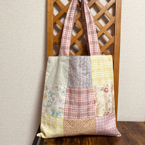 パッチワーク】トートバッグ*エコバッグ*花柄・チェック