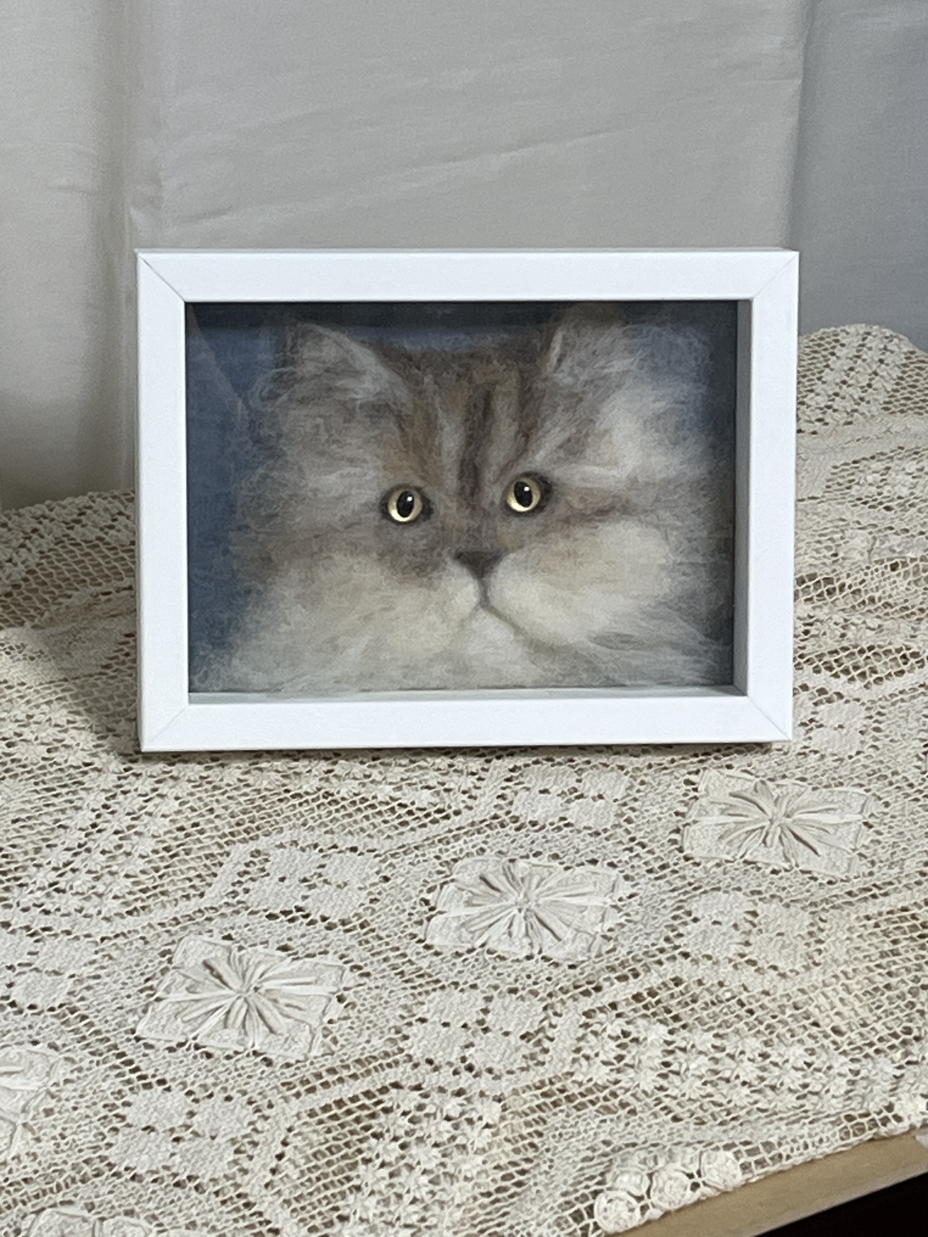 羊毛フェルト猫のポートレート