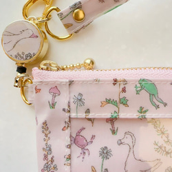 リバティ「セオ」（コットンキャンディ）パスケース＆リールストラップ☆ラミネート☆入学 5枚目の画像