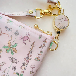 リバティ「セオ」（コットンキャンディ）パスケース＆リールストラップ☆ラミネート☆入学 9枚目の画像