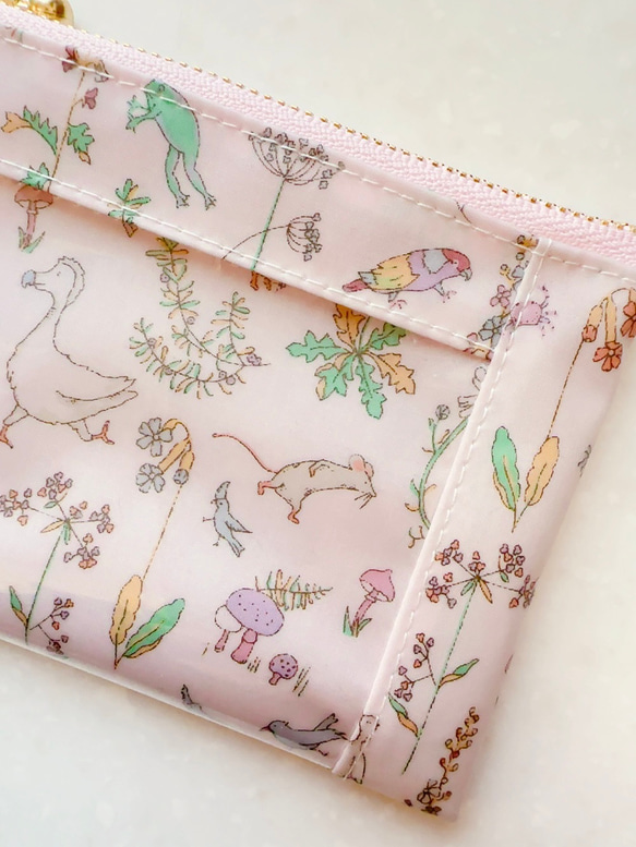 リバティ「セオ」（コットンキャンディ）パスケース＆リールストラップ☆ラミネート☆入学 8枚目の画像