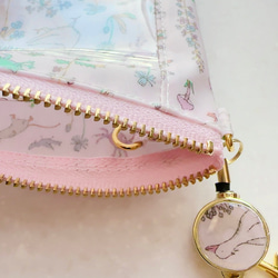 リバティ「セオ」（コットンキャンディ）パスケース＆リールストラップ☆ラミネート☆入学 6枚目の画像