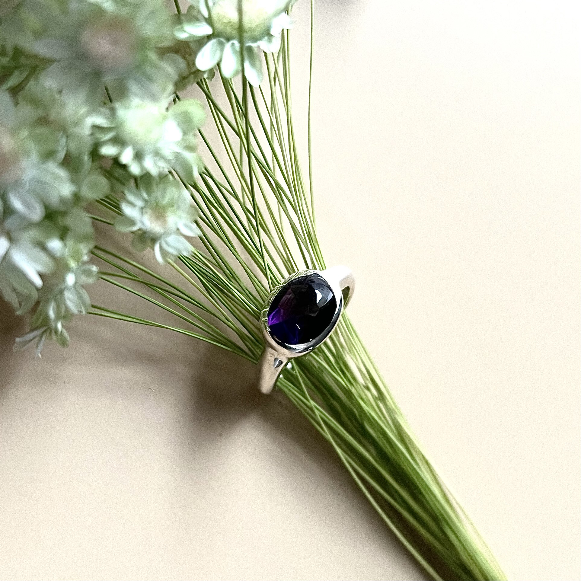 アメシストベゼルセッティングリング RG22-188