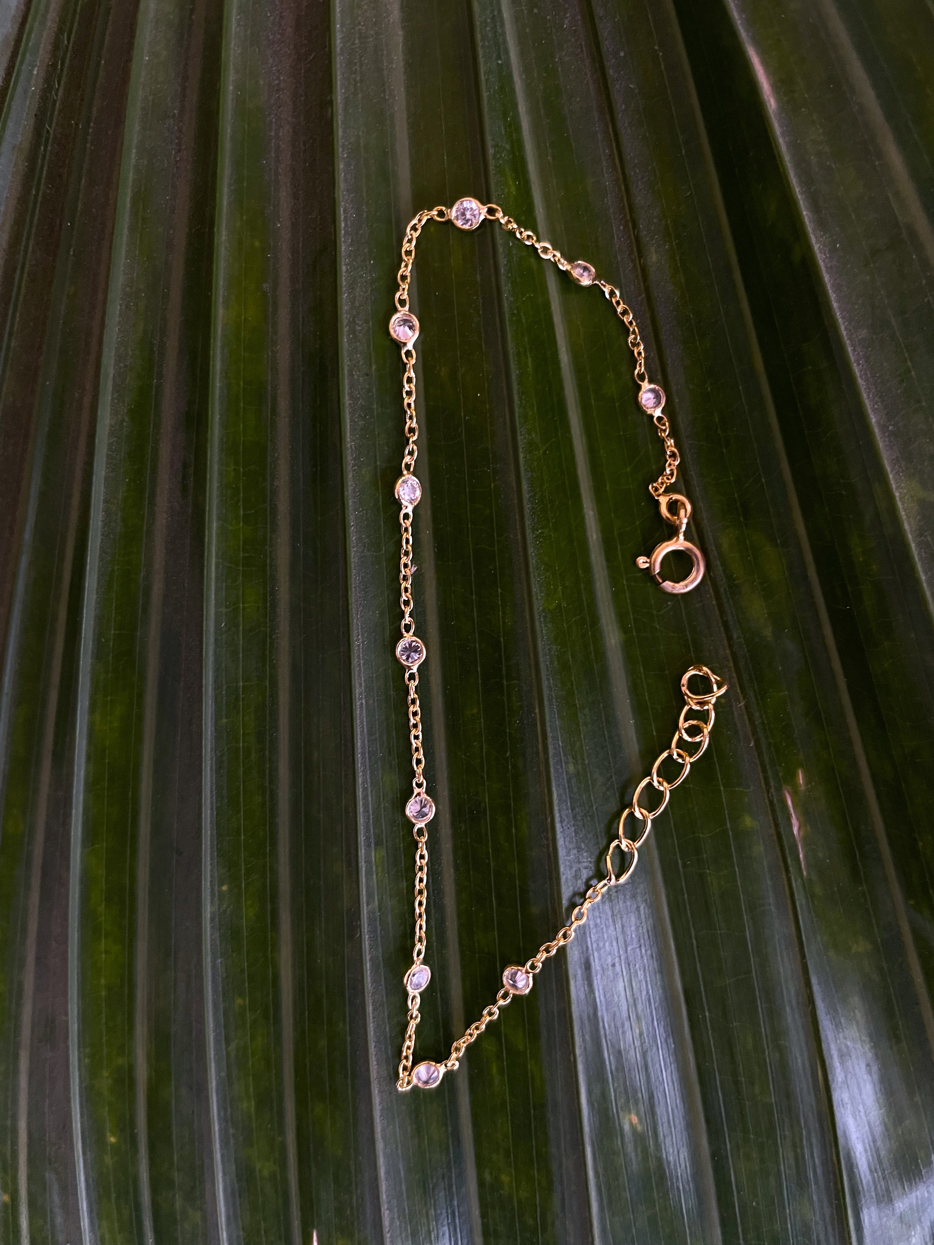 925シルバー/天然ホワイトダイヤモンドチャームブレスレット