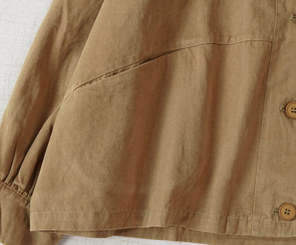 【受注製作】シンプルな薄手ジャケット.綿ブラウス.トップス.コットン 11枚目の画像