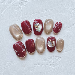 ネイルチップ オーダーページ ネイル 大人キレイな上品チェックネイルチップ(577 - ネイルチップ通販