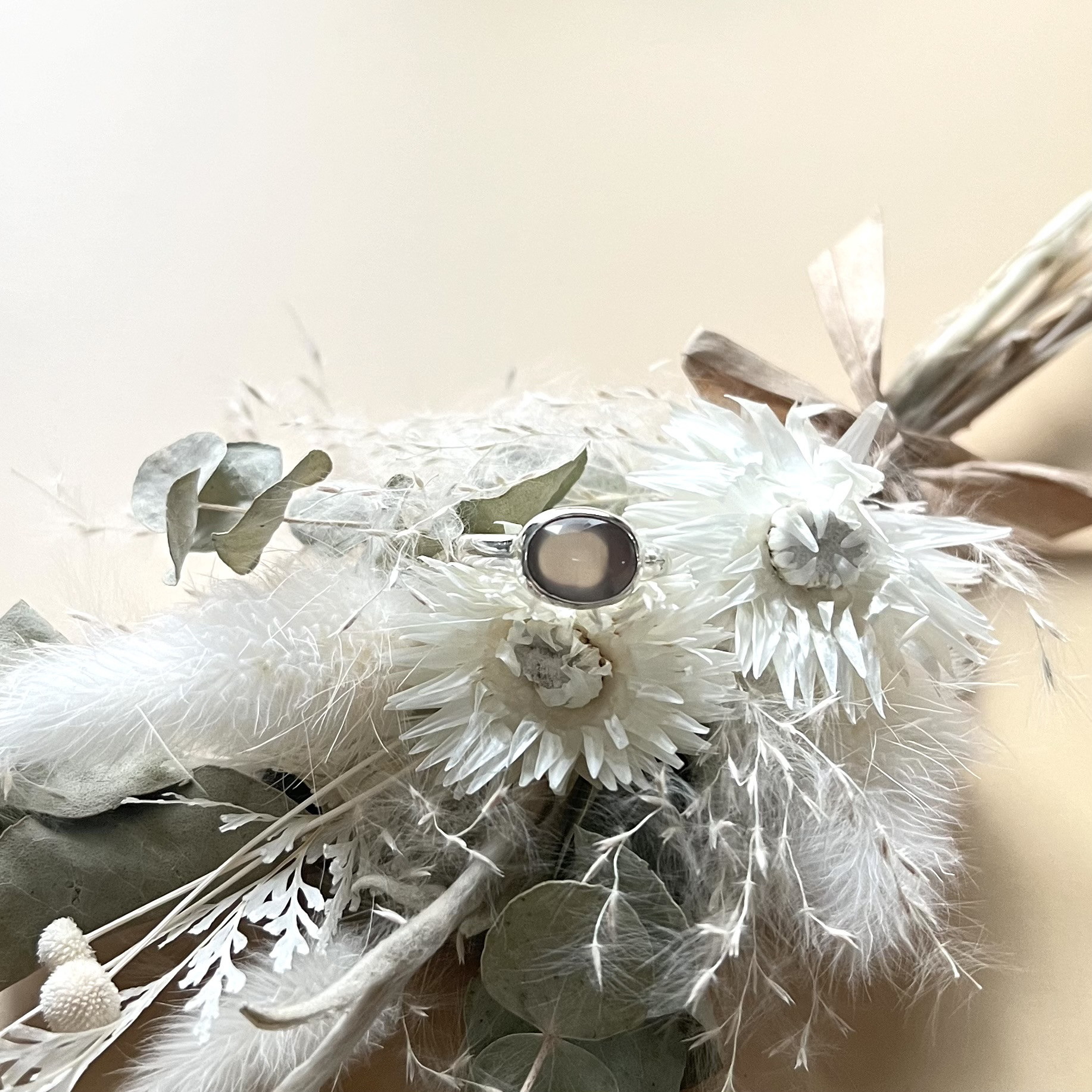 グレーオニキスベゼルセッティングリング RG19-010