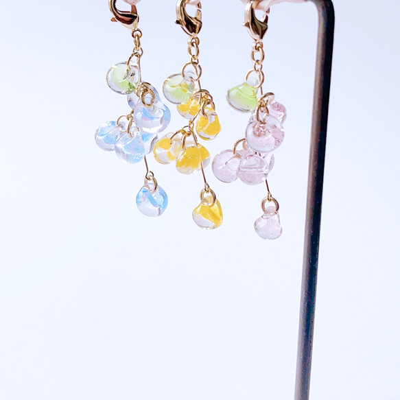 ✴︎small spring✴︎ミモザ✴︎ ピアスみたいなマスクチャーム【Hijiri】ミモザ　黄色　春アクセサリー 9枚目の画像