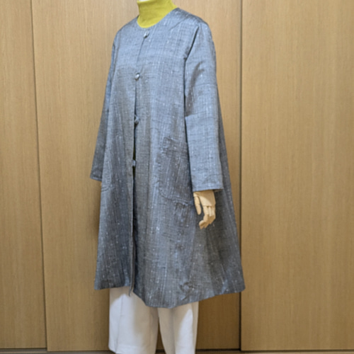 着物リメイク リバーシブルコート 大島紬 フリーサイズ スプリング